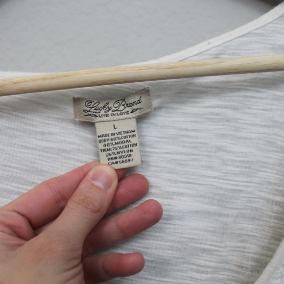Lucky Brand Cream Eyelet Embroidery Tee - Picture 3 of 4